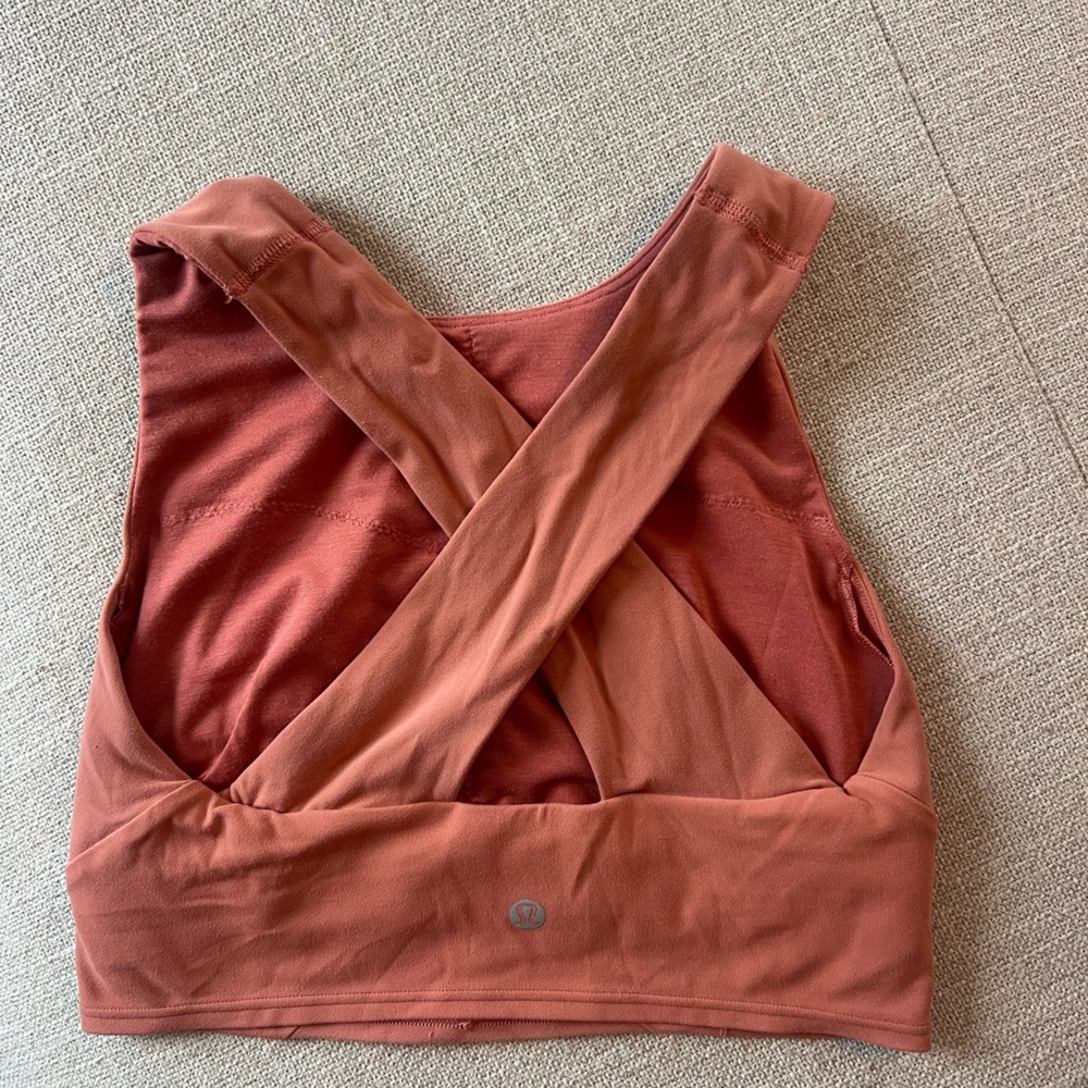 Rusty/coral size 6 lululemon sports bra / tank